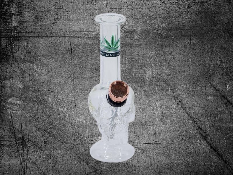 Bong skleněný skull 12cm