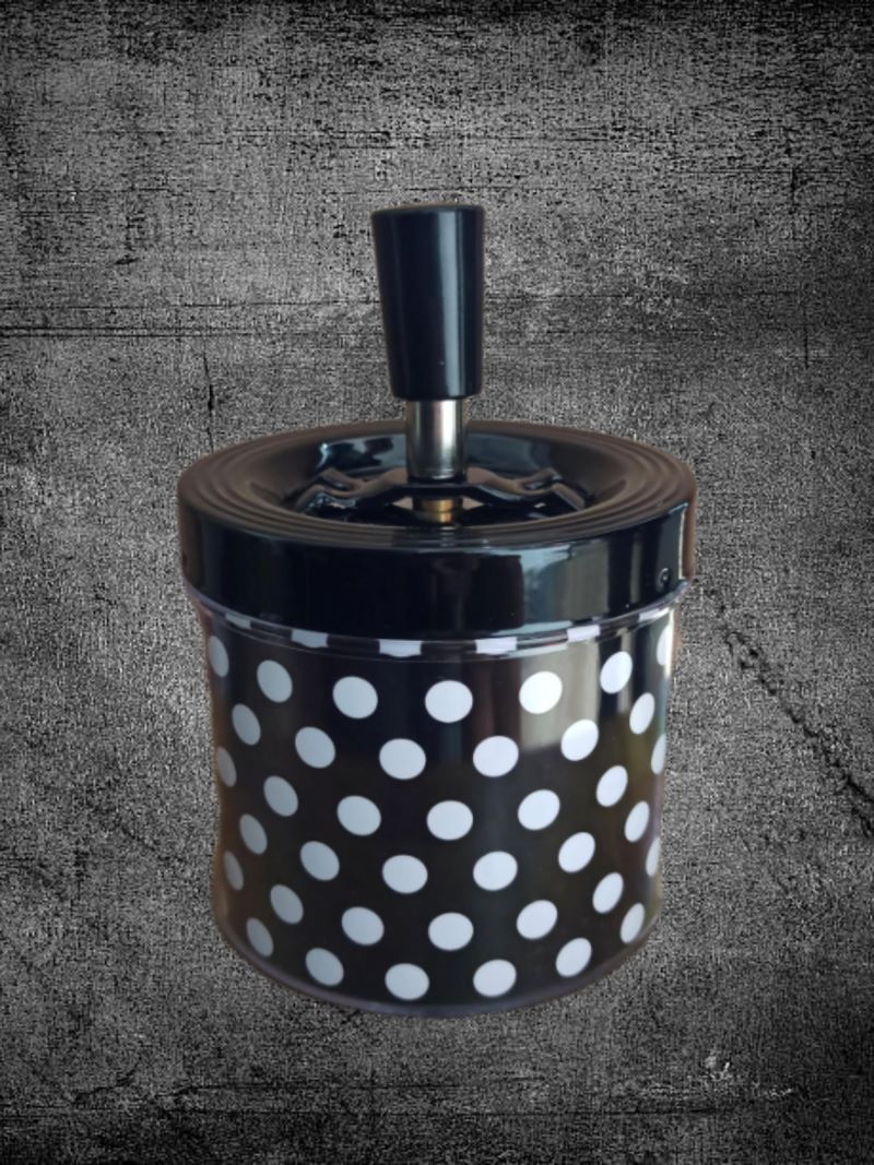 Popelník roztáčecí se vzorem Black & White, 9cm